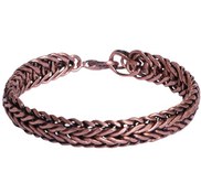 تصویر دستبند مسی زیبا بافت زنجیری 