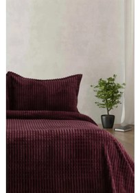 تصویر ست پتو ۳ تکه مدرن - آلوئی برند merinos Modern Line 3 Piece Blanket Set - Plum