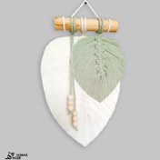 تصویر دیوارکوب برگ مکرومه مدل بهار |macrame leaf d10 