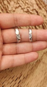 تصویر حلقه ست قلب دو تیکه نقره Two part heart wedding's rings made by sterling silver