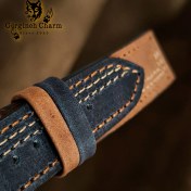 تصویر بند ساعت چرم لوکس هورس گاوی چهارلایه با دوخت تزیینی 