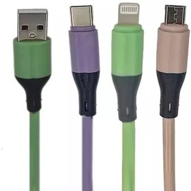 تصویر کابل تبدیل USB به microUSB/ لایتنینگ /USB-C سنتکس مدل CS-3.1 طول 1 متر 