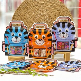 تصویر زیپ کیپ کیف پلنگی 408 - آبی کم رنگ Leopard print zip-up bag