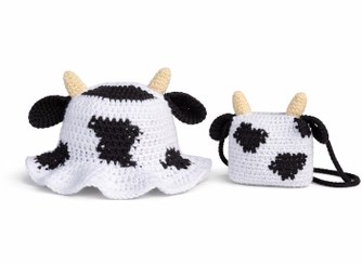 تصویر کیف و کلاه مدل گاوی 