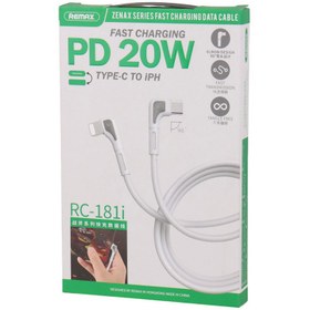 تصویر کابل تبدیل فست شارژ Remax RC-181I Type-C To Lightning 3A PD 20W 1m دو سر L Remax RC-181I Type-C To Lightning 3A PD 20W 1m Fast Charging Cable