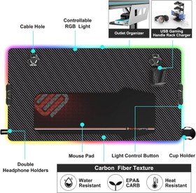تصویر میز گیمینگ مدل Eureka Ergonomic Gaming Desk - ارسال 15 الی 20 روز کاری 