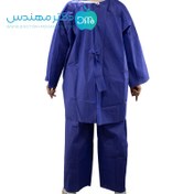 تصویر گان، شلوار و کلاه (ست لباس عمل) بسته 100 عددی 