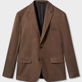 تصویر ژاکت مردانه قهوه ای منگو | 47040563 MANGO Man 