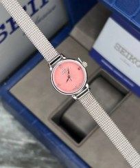 تصویر ساعت SEIKO زنانه سیکو اکسکلوسیو مدل 3219 رنگ نقره ای صفحه صورتی 