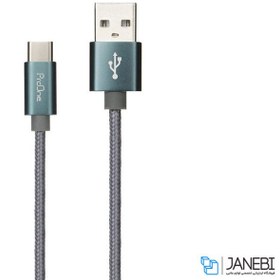 تصویر کابل شارژ و انتقال داده تایپ سی پرووان ProOne Mental Type-C Cable 1m 