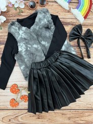 تصویر سه تکه بلوز، دامن و ژیله 