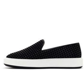 تصویر لوفر Derimod اورجینال دریمود 24SFD615329 Men's Black Thick Soled Knit Leather Casual Loafer 24sfd615329 