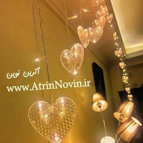 تصویر ریسه ال ای دی پرده ستاره ای و قلبی 