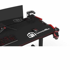 تصویر میز گیمینگ Gaming Desk GamerTek V-Desk RGB Porodo PDX514-BKO