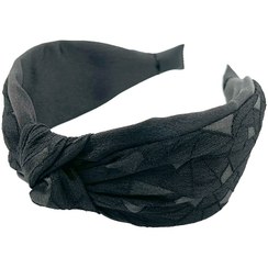 تصویر تل پارچه ای گره ای طرح مثلث مشکی 