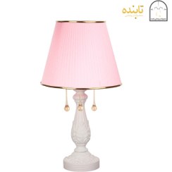 تصویر آباژور رومیزی پیچک با قطره صورتی 