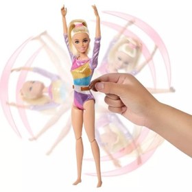 تصویر ست بازی ژیمناستیک باربی با عروسک بلوند و بیش از ۱۰ لوازم جانبی برند barbie Barbie Gymnastics Playset with Blonde Doll & 10+ Accessories