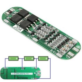 تصویر ماژول شارژ باتری لیتیوم-یون 3 سل 20 آمپر - 12.6 ولت BMS module 3s - 20A - 12.6V