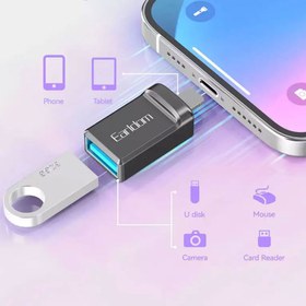 تصویر مبدل اوتی‌جی آیفون یواس‌بی به لایتنینگ ارلدام ET-OT86L خاکستری کابل تبدیل USB به لایتینگ USB For Lightning