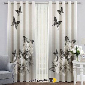 تصویر پرده پانچی طرح پروانه کد UM756 