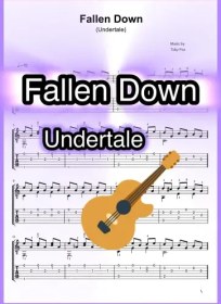 تصویر نت گیتار Fallen Down (Undertale) همراه با اجرای تصویری نت 