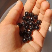 تصویر مهره سنگ اونیکس سیاه براق سایز 8 درجه یک طبیعی گوی اونیکس سیاه 