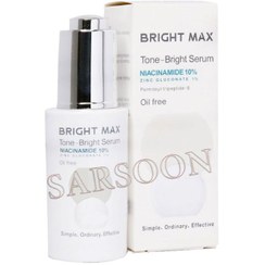 تصویر برایت مکس سرم 10 % درصد نیاسینامید اسید 30 میل bright max 