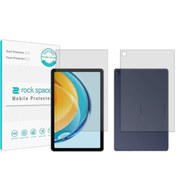 تصویر گلس صفحه نمایش و پشت تبلت هوآوی MatePad SE 10.1 مدل نانو هیدروژل شفاف برند راک اسپیس کد LL 