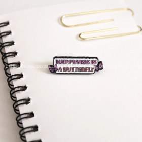 تصویر پین متنی happiness is a butterfly - کد122 