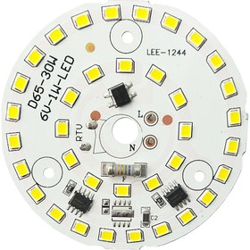 تصویر ال ای دی 30 وات 220 ولت سفید مهتابی قطر 65 میلیمتر 