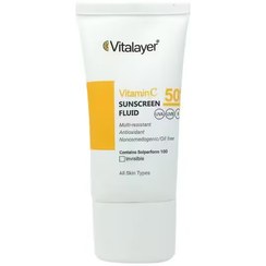 تصویر فلوئید ضد آفتاب ویتامین سی بدون رنگ حجم 50 میل ویتالیر Vitalayer Vitamin C Sunscreen Fluid Invisible 50 ml