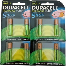 تصویر باتری دوتایی نیم قلم شارژی Duracell Recharge Ultra 1.2V AAA Duracell Recharge Ultra 1.2V AAA Battery