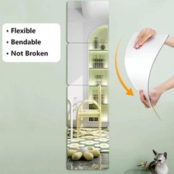 تصویر آینه دکوراتیو چسبی مربع نشکن 