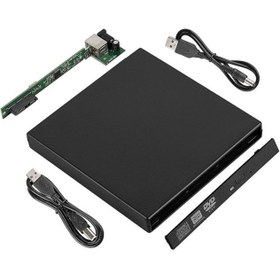 تصویر باکس تبدیل DVD رایتر 9.5mm اینترنال Sata به اکسترنال USB2.0 ا Sata internal 9.5mm to external DVD converter box Sata internal 9.5mm to external DVD converter box