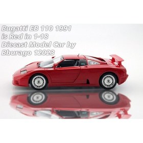 تصویر ماکت ماشین بوگاتی Bugatti EB 110 1991 is Red in 1-18 Bburago 