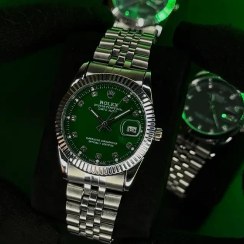 تصویر ساعت رولکس استیل صفحه سبز Rolex