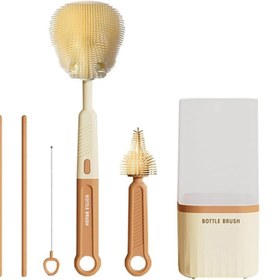 تصویر استند و برس شیشه شور سیلیکونی ۷ تکه 