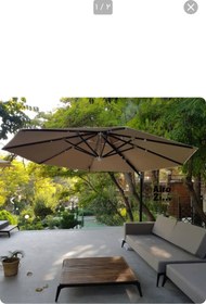 تصویر چتر باغی و ویلایی پایه کنار قطر ۳٫۵ متر ۳۶۰ درجه 