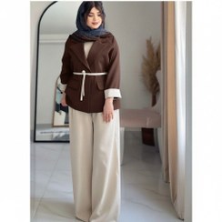 تصویر کت شلوار آزیتا - آبی / فری سایز تا ۴۶ 