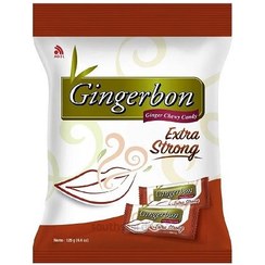 تصویر تافی ژله ای جينجربن زنجبيل نعناع خيلی تند بسته 125 گرم GINGERBON مدل Extra Strong Gingerbon Candy Extra Strong 125gr