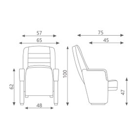تصویر صندلی آمفی تئاتر یک نفره اروند مدل 7020 