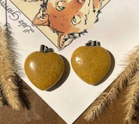 تصویر گردنبند سنگ کلسیت قلبی به همراه زنجیر استیل اصل طبیعی 