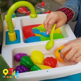 تصویر سینک ظرفشویی پمپاژ آب همراه اجاق گاز سایز بزرگ KITCHEN SINK TOY ITEM NO _ 35385