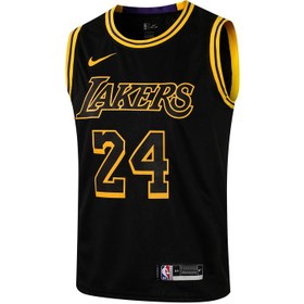 تصویر ست تاپ و شلوارک بسکتبال نایک مدل لیکرز 24 Nike Lakers basketball top and shorts set