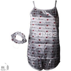 تصویر تاپ و شورتک ساتن 