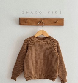 تصویر پلیور کشباف رنگ نخودی - سایز 4-6 سال 