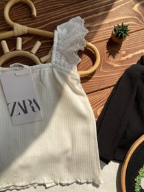 تصویر تاپ یقه دانتل ZARA Originally 