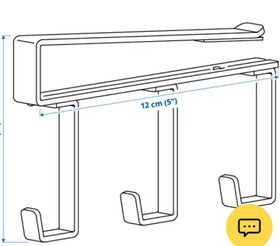 تصویر گیره آهنی آویز دار کابینتی برند آیکیا Ikea Clip-on hook rack