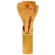 تصویر ست کفگیر و ملاقه ۵ تکه بامبو 