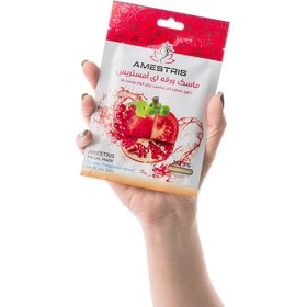 تصویر ماسک ورقه ای صورت مدل میوه های قرمز مناسب انواع پوست آمستریس Amestris Red Fruits Fat Control Facial Mask